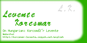 levente korcsmar business card